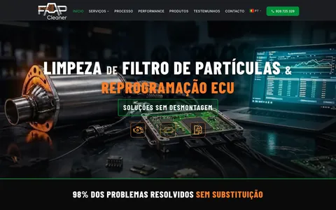 Página inicial do site FAPCleaner