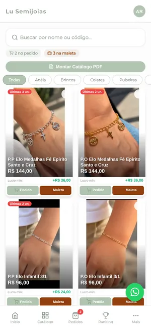 App do Lu Hub: catálogo com as peças da marca, stock e lucro por peça